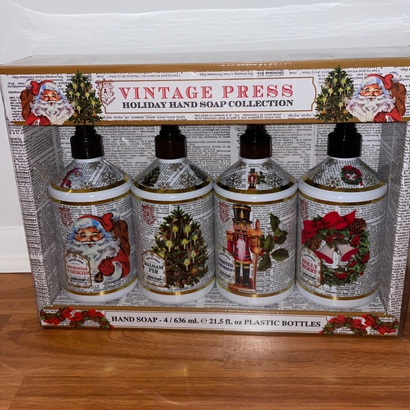 vintage Press Holiday Vintage Press Set Of Four Holiday Hand Soap
